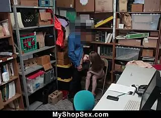 i got caught by mall cops, now they’re banging me hard in the office hidden cam footage