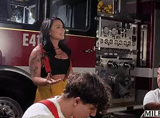 Milf bangs six cocks