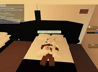 In roblox porn, whore rides monster cock for creampie