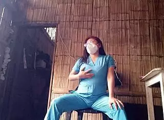 I Just Came Back from Work at the Hospital and Have to Masturbate for Sex Desire - Real Nurse Porn