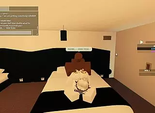 In roblox porn, whore rides monster cock for creampie