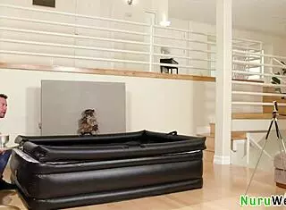 Busty Teen 18+ Brunette Gal Ritchie Gives Wet Nuru Massage to Horny Client Seth Gamble