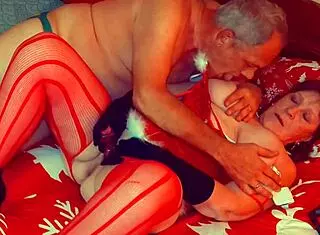 Granny Carmen's Dildo Orgasms in Christmas Fun