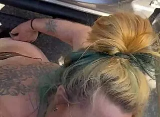 Cheating Blonde Whore Sucks Cock And Takes Facial Outdoors In Public