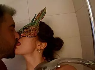 Shower fuck in the morning with bent over wife orgasm and submissive pussy