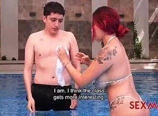 anai love asks, 'want a quickie with busty swim instructor?' in sexmex fucking scene