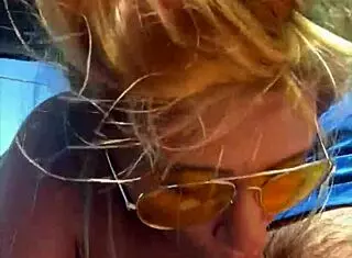Cheating Blonde Whore Sucks Cock And Takes Facial Outdoors In Public