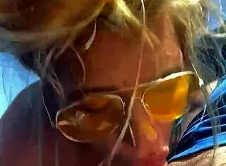 Cheating Blonde Whore Sucks Cock And Takes Facial Outdoors In Public