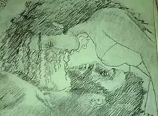 Couple Engages In Foreplay While Wearing Lingerie In A Sketch.