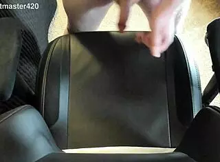 i'm a redhead teen masturbating with a huge cock in the bedroom, massive cummm spray close up.