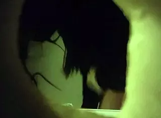 hidden cam captured sexy white panties babe peeing through a wall hole