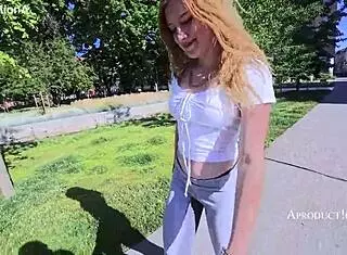 Wetting Pussy In Public Toilet And Outdoor Sport