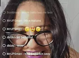 In a live webcam show, a BBW woman bathes in the shower, revealing her huge tits and boobs.