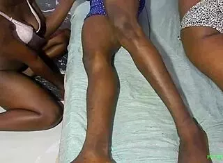 Everyone Joins the Sweet Fuck in 4some with Big Black Cock