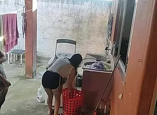 maid helps with workout after wife leaves