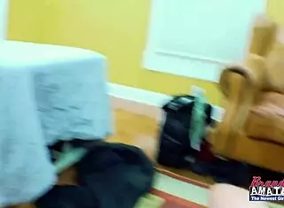 Hot Sporty Whitney Rubs Clit While Sucking Wet Cock Bent Over.