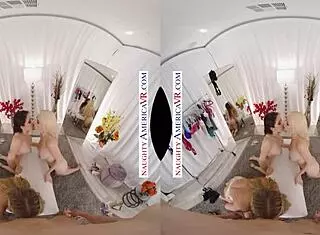 Bianca Burke and Rachael Cavalli get fucked in the dressing room.