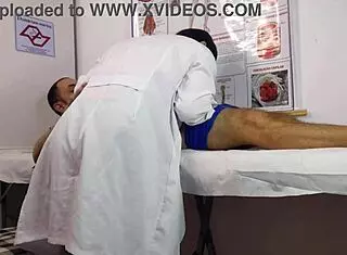 Dick rises in front of cute nurse