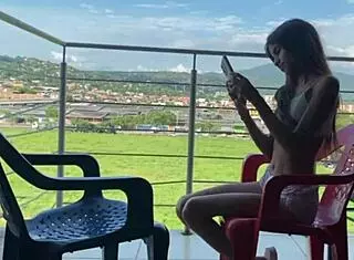 My stepsister feels so horny watching me, craving my big cock in homemade interracial.