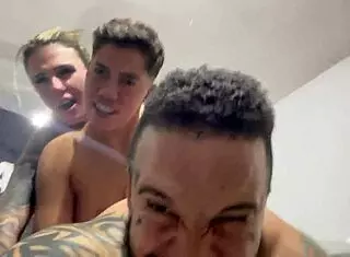 couple enjoys intimate homemade session with natural bodies