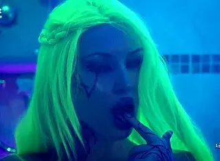 Rave girl takes a cyber shower in part 2 😎