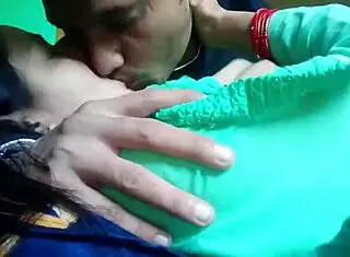 Kissing Girlfriend's Boobs Close Up