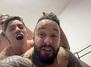 couple enjoys intimate homemade session with natural bodies