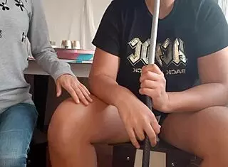 Hookah waitress licks brunette's pussy to orgasm in lesbian scene