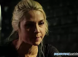 squirting prisoner gets fingered hard by dyke marshal in prison