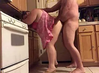 my bbw wife is in the kitchen cooking up something delicious for us to enjoy later