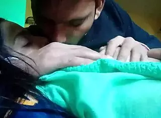 Kissing Girlfriend's Boobs Close Up