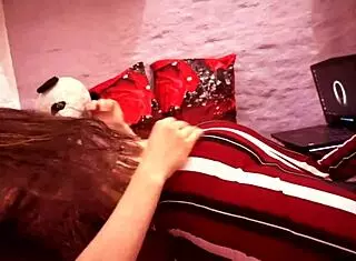 Passionate redhead couple in hot anal sex.