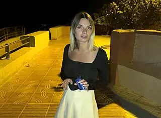 walking by the sea, stranger notices no panties 😏