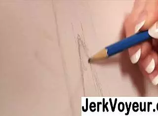 女孩享受男人围观打飞机