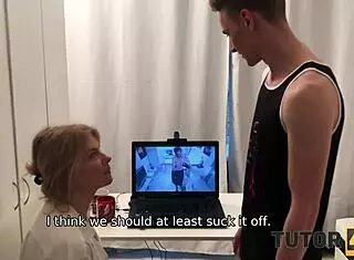 The guy sets cameras in Tutor4k and successfully fucks the Russian teacher