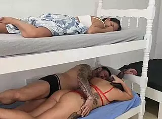 Met horny blonde in hostel, fucked and licked friend 😏