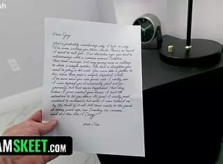 Teen babe with amazing features meets her stepdad landlord on the sofa.