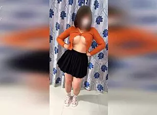Asian TikTok Dancer Explodes With Wet Pussy Under Miniskirt
