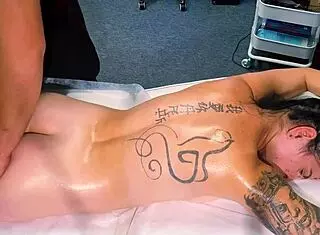 Male Masseur Make Massage For Tattoo Girl But She Wanted More And That He Give To Her.