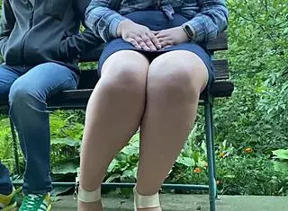 BBW pissing in the park and giving dirty panties to a stranger!