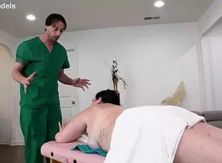 bbw aurora rainbow reaches for masseur's dick during massage