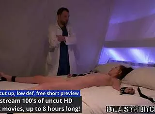 Lainey's shaved pussy gets blasted with cum in missionary position.