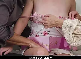 stepmom brandi love and stepdad give stepdaughter birthday threesome