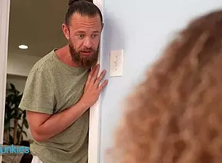 Petite Blondie Shocked By Boyfriend's Huge Cock, Sucks It