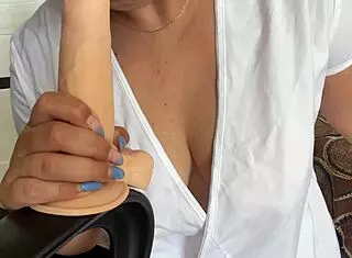 Sexy Nurse with Big Tits Sucks Dick Homemade