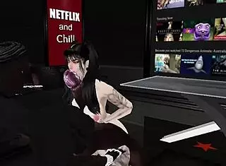 I watch this slut get hardfucked by monster black cock in IMVU, her big ass bouncing.