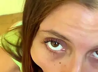 Pretty latina babe moans during POV blowjob and cum in mouth