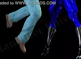 Blue Steel: The Long Arm Of The Law In Muscular 3D Cartoon Style.