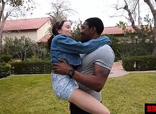 Selina Imai's Wet Vagina Grips Big Black Cock in Doggystyle Creampie