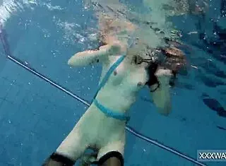 Hot Hungarian Teen 18+ Shaved Pussy Underwater In Pool With Big Tits Petra